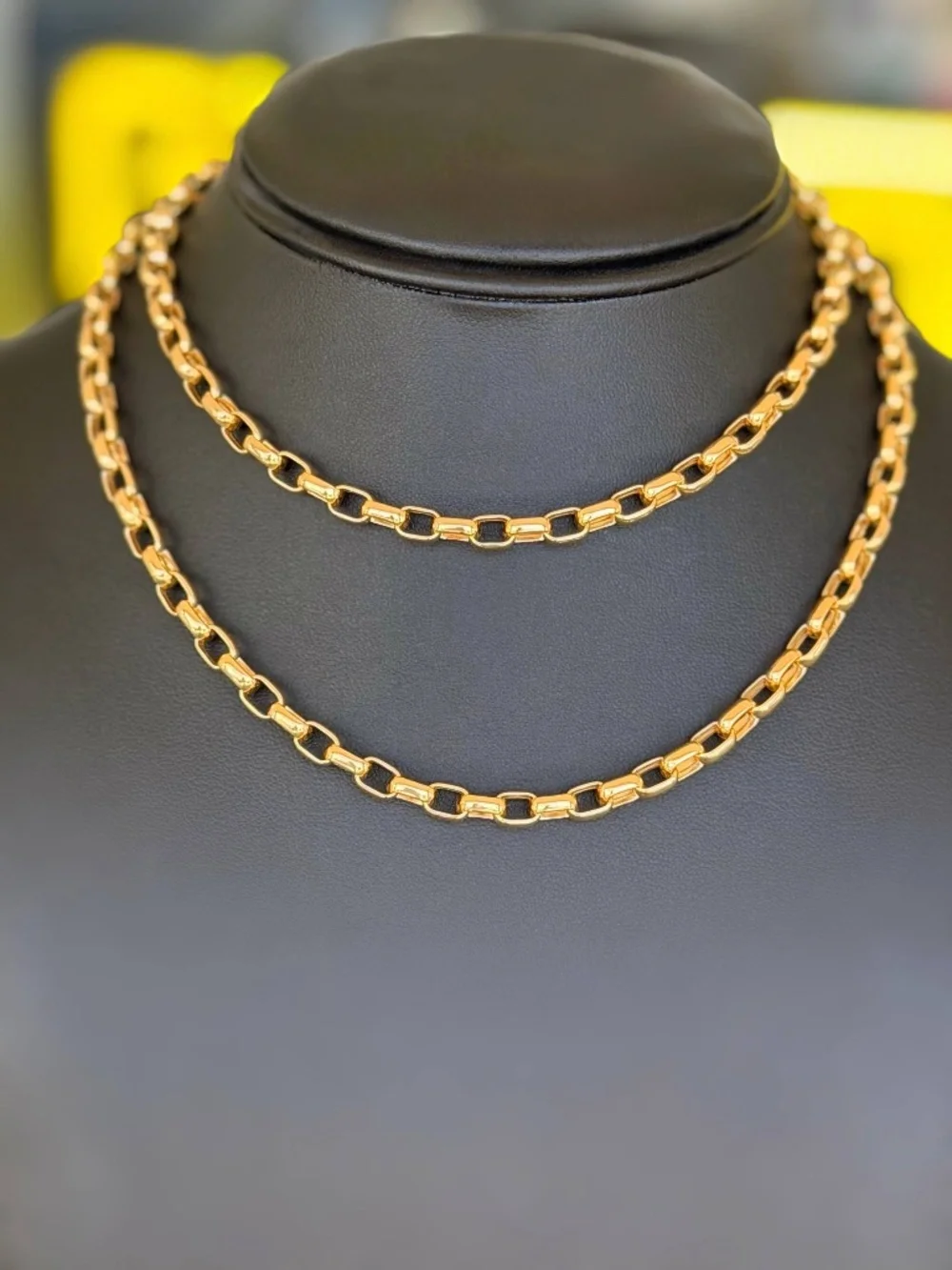 UnoAerre Italy 14k Solid Yellow Gold Cable Link Chain Unisex Necklace 29” 5mm